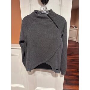Tahari Gray Asymmetrical Sweatshirt